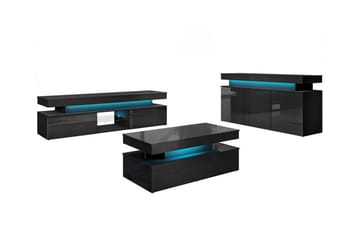 Glenndale Möbelset För Vardagsrum - Svart - Förvaring - Förvaringsmöbler - Möbelset för vardagsrum