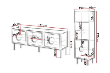 Juniskär Möbelset För Vardagsrum - Svart - Förvaring - Förvaringsmöbler - Möbelset för vardagsrum