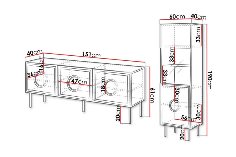 Juniskär Möbelset För Vardagsrum - Svart - Förvaring - Förvaringsmöbler - Möbelset för vardagsrum
