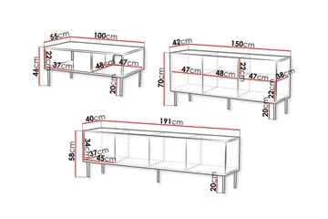 Juniskär Möbelset Vardagsrum med Tv bänk - Skänk & Soffbord - Brun / Trä / Valnöt - Förvaring - Förvaringsmöbler - Möbelset för vardagsrum
