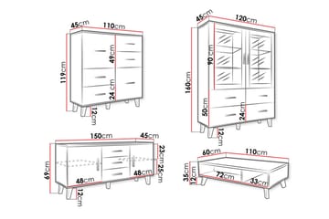 Kardos Vardagsrumsset - Natur/Svart - Förvaring - Förvaringsmöbler - Möbelset för vardagsrum