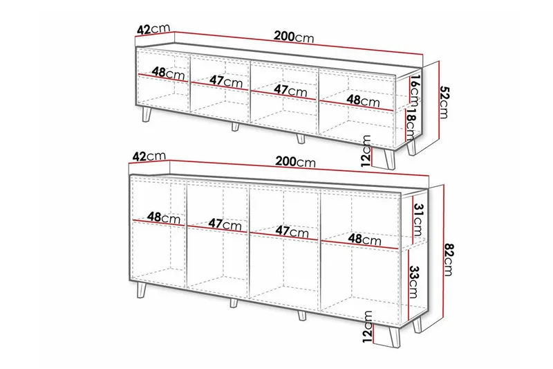 Kintore Möbelset För Vardagsrum Black - Förvaring - Förvaringsmöbler - Möbelset för vardagsrum