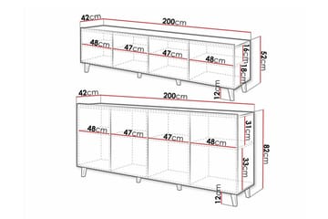 Kintore Möbelset För Vardagsrum Black - Förvaring - Förvaringsmöbler - Möbelset för vardagsrum