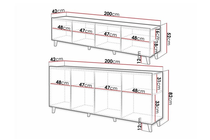 Kintore Möbelset För Vardagsrum Black - Förvaring - Förvaringsmöbler - Möbelset för vardagsrum