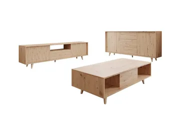 Kintore Möbelset För Vardagsrum - Brun - Förvaring - Förvaringsmöbler - Möbelset för vardagsrum