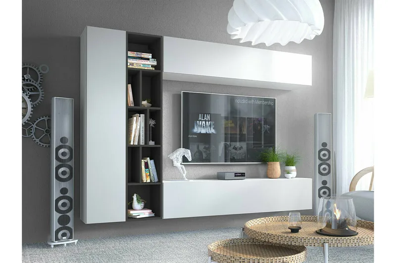 Kintore Möbelset För Vardagsrum - Vit - Förvaring - Förvaringsmöbler - Möbelset för vardagsrum