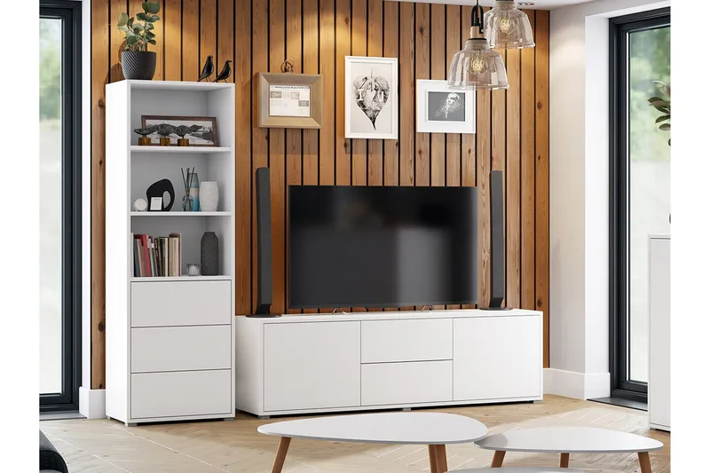 Kintore Möbelset För Vardagsrum White - Förvaring - Förvaringsmöbler - Möbelset för vardagsrum