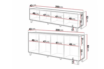 Kintore Möbelset För Vardagsrum White - Förvaring - Förvaringsmöbler - Möbelset för vardagsrum