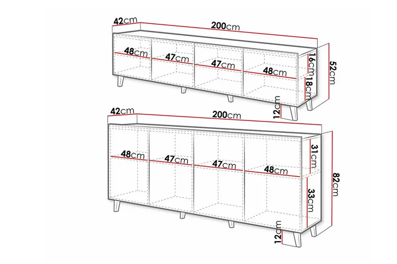 Kintore Möbelset För Vardagsrum White - Förvaring - Förvaringsmöbler - Möbelset för vardagsrum