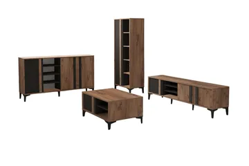 Lacin Möbelset För Vardagsrum - Antracit - Förvaring - Förvaringsmöbler - Möbelset för vardagsrum