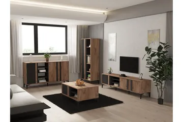 Lacin Möbelset För Vardagsrum - Antracit - Förvaring - Förvaringsmöbler - Möbelset för vardagsrum