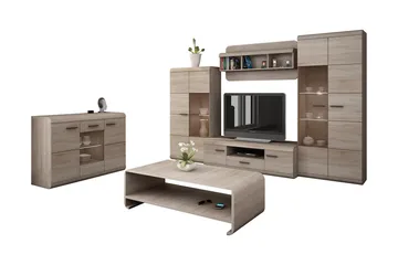 Link Vardagsrumsset - Beige|Grå - Förvaring - Förvaringsmöbler - Möbelset för vardagsrum