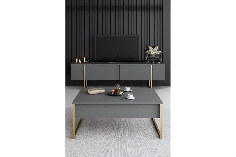 Luxe Möbelset För Vardagsrum - Antracit - Förvaring - Förvaringsmöbler - Möbelset för vardagsrum