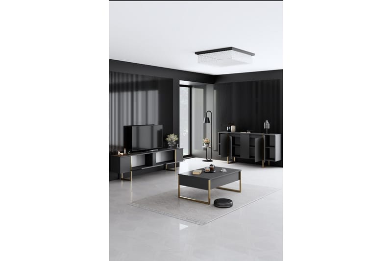 Luxe Möbelset För Vardagsrum - Antracit - Förvaring - Förvaringsmöbler - Möbelset för vardagsrum