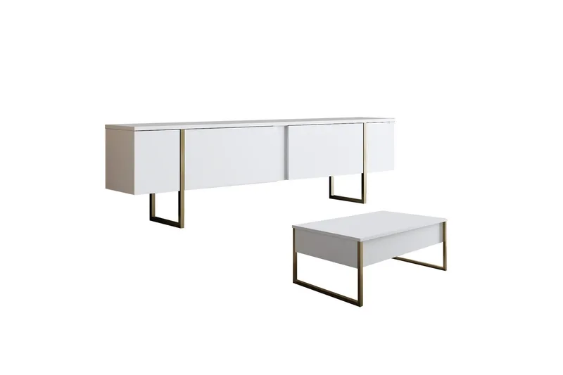 Luxe Möbelset För Vardagsrum - Vit - Förvaring - Förvaringsmöbler - Möbelset för vardagsrum