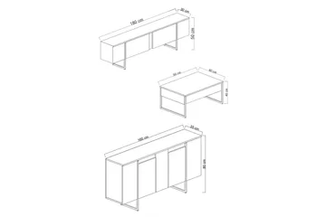 Luxe Möbelset För Vardagsrum - Vit - Förvaring - Förvaringsmöbler - Möbelset för vardagsrum