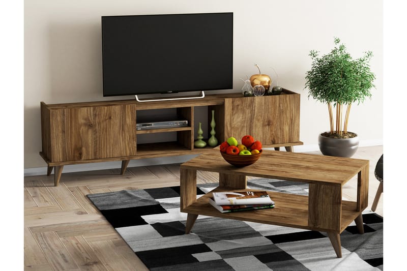 Möbelset Akkrum 34x180 cm - Valnöt - Möbelset för vardagsrum