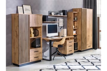 Möbelset för vardagsrum - Svart|Ek - Förvaring - Förvaringsmöbler - Möbelset för vardagsrum