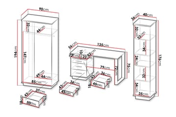 Möbelset för vardagsrum - Svart|Ek - Förvaring - Förvaringsmöbler - Möbelset för vardagsrum
