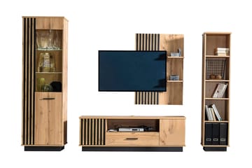 Möbelset för vardagsrum - Svart|Ek - Förvaring - Förvaringsmöbler - Möbelset för vardagsrum