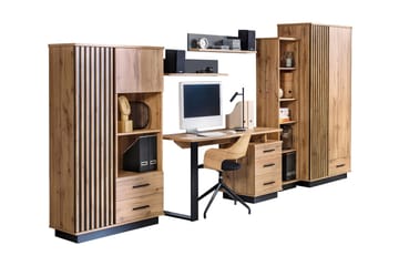 Möbelset för vardagsrum - Svart|Ek - Förvaring - Förvaringsmöbler - Möbelset för vardagsrum