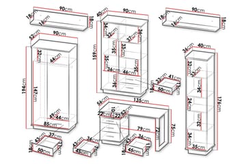 Möbelset för vardagsrum - Svart|Ek - Förvaring - Förvaringsmöbler - Möbelset för vardagsrum