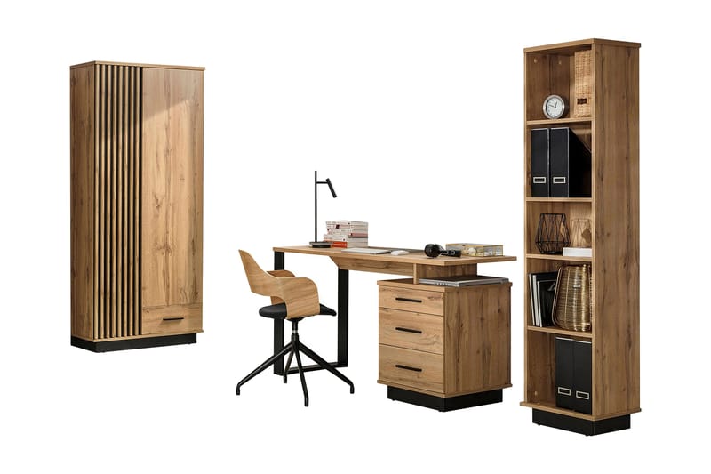 Möbelset för vardagsrum - Svart|Ek - Förvaring - Förvaringsmöbler - Möbelset för vardagsrum