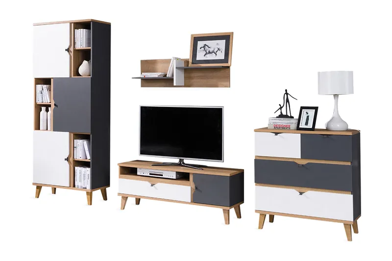 Memone Vardagsrumsset - Beige/Grå/Vit - Förvaring - Förvaringsmöbler - Möbelset för vardagsrum