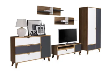 Memone Vardagsrumsset - Beige/Grå/Vit - Förvaring - Förvaringsmöbler - Möbelset för vardagsrum