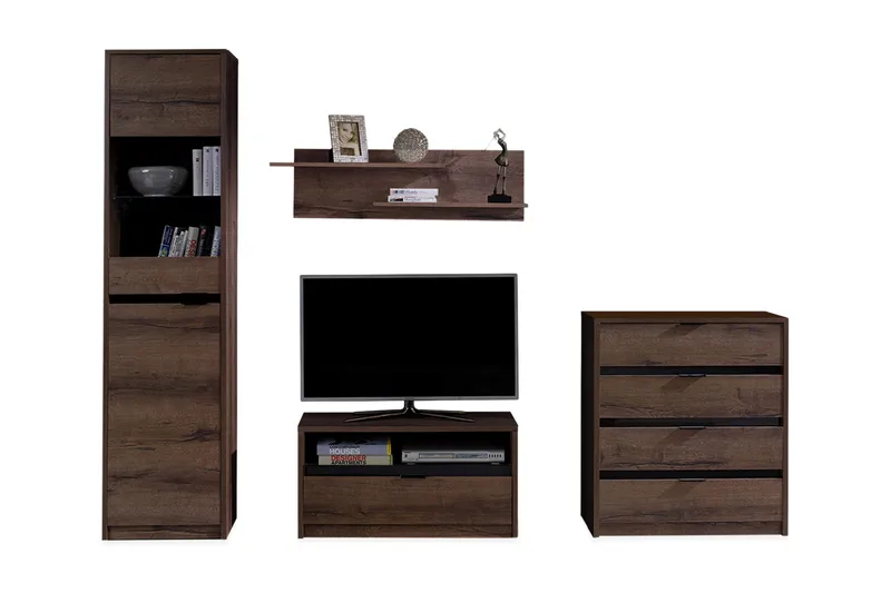 Najera Vardagsrumsset - Brun - Förvaring - Förvaringsmöbler - Möbelset för vardagsrum