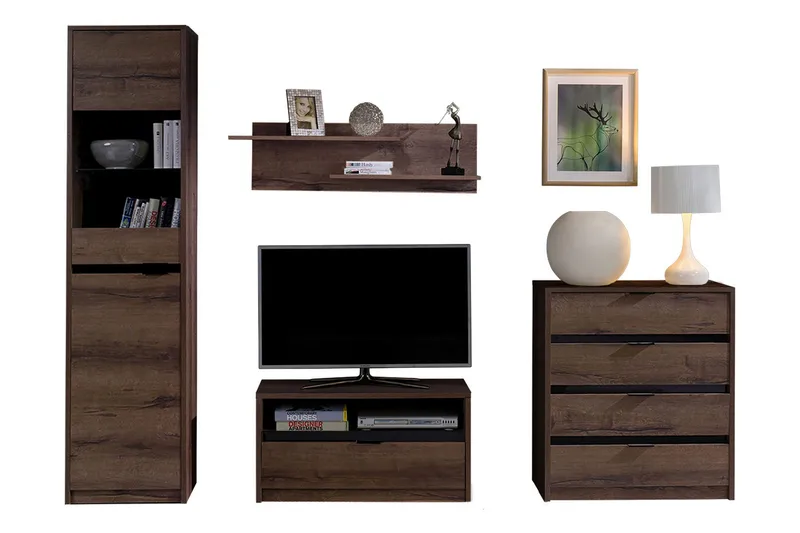 Najera Vardagsrumsset - Brun - Förvaring - Förvaringsmöbler - Möbelset för vardagsrum