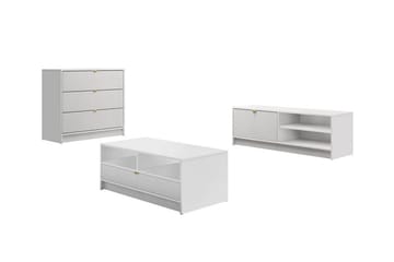 Novaj Möbelset För Vardagsrum - Vit - Förvaring - Förvaringsmöbler - Möbelset för vardagsrum