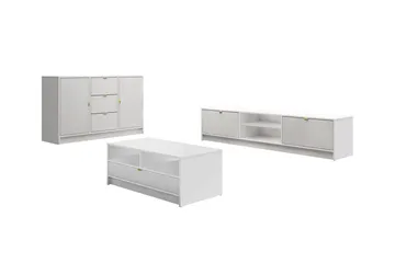 Novaj Möbelset För Vardagsrum - Vit - Förvaring - Förvaringsmöbler - Möbelset för vardagsrum