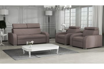 Oslo Vardagsrumsset LED-belysning - Brun - Förvaring - Förvaringsmöbler - Möbelset för vardagsrum