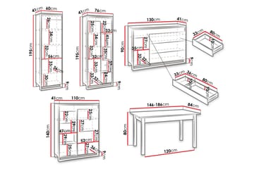 Quant Vardagsrumsset - Ek/Svart - Förvaring - Förvaringsmöbler - Möbelset för vardagsrum