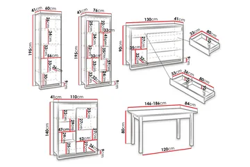 Quant Vardagsrumsset - Ek/Svart - Förvaring - Förvaringsmöbler - Möbelset för vardagsrum