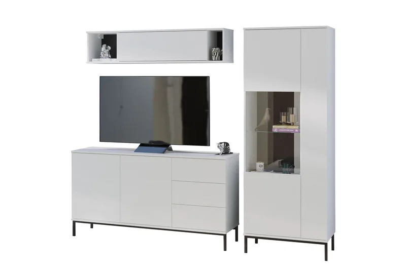 Querty Vardagsrumsset 3 Delar - Vit - Förvaring - Förvaringsmöbler - Möbelset för vardagsrum