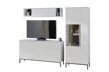 Querty Vardagsrumsset LED-belysning 4 Delar Vit LED - Vit - Förvaring - Förvaringsmöbler - Möbelset för vardagsrum