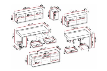 Rathmore Möbelset För Vardagsrum - Svart - Förvaring - Förvaringsmöbler - Möbelset för vardagsrum