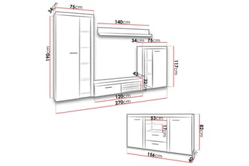 Rumba Soffgrupp - Beige/Brun - Förvaring - Förvaringsmöbler - Möbelset för vardagsrum