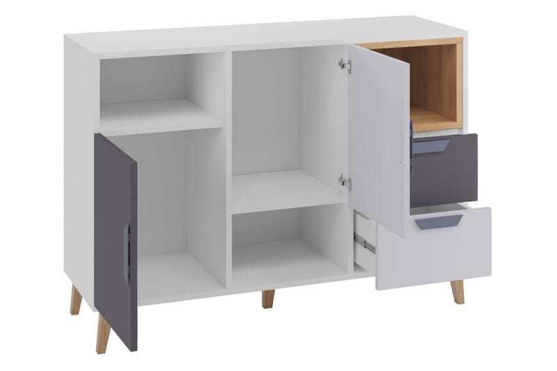 Sayuki Möbelset För Vardagsrum - Vit/Grå - Förvaring - Förvaringsmöbler - Möbelset för vardagsrum