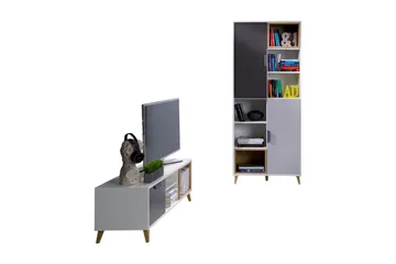 Sayuki Möbelset För Vardagsrum - Vit/Grå - Förvaring - Förvaringsmöbler - Möbelset för vardagsrum