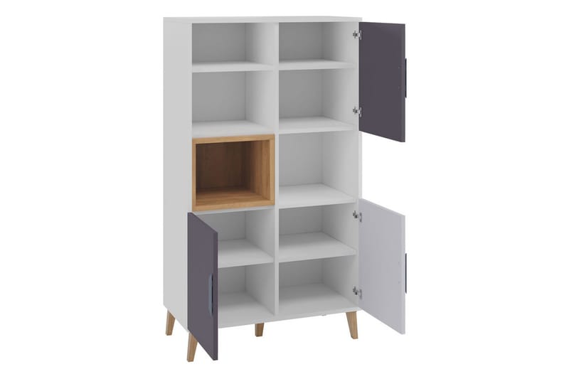 Sayuki Möbelset För Vardagsrum - Vit/Grå - Förvaring - Förvaringsmöbler - Möbelset för vardagsrum