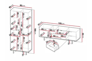 Staffin Möbelset För Vardagsrum - Cashmere - Förvaring - Förvaringsmöbler - Möbelset för vardagsrum