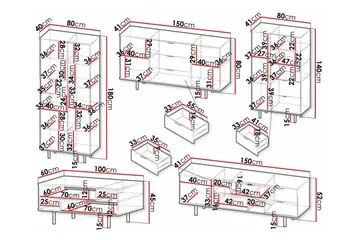 Staffin Möbelset För Vardagsrum - Cashmere - Förvaring - Förvaringsmöbler - Möbelset för vardagsrum