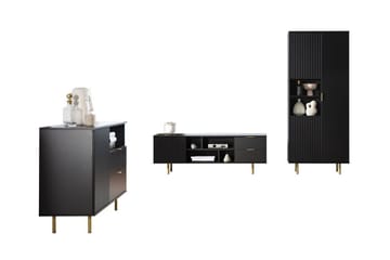 Staffin Möbelset För Vardagsrum - Svart - Förvaring - Förvaringsmöbler - Möbelset för vardagsrum