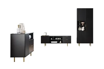 Staffin Möbelset För Vardagsrum - Svart - Förvaring - Förvaringsmöbler - Möbelset för vardagsrum