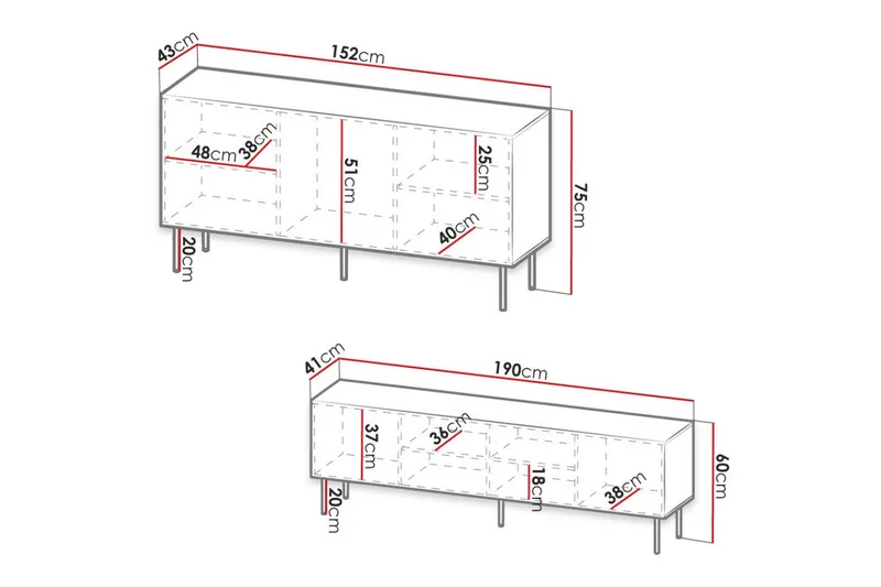 Strontian Möbelset För Vardagsrum Scandinavian Choice Black - Förvaring - Förvaringsmöbler - Möbelset för vardagsrum