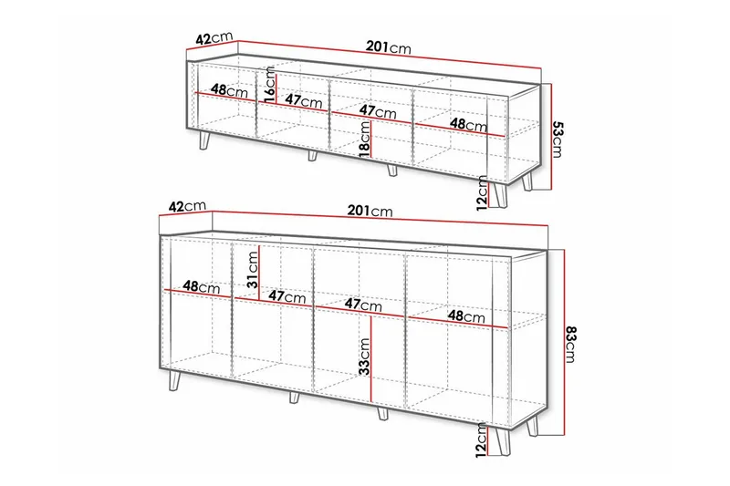 Strontian Möbelset För Vardagsrum Scandinavian Choice Black - Förvaring - Förvaringsmöbler - Möbelset för vardagsrum