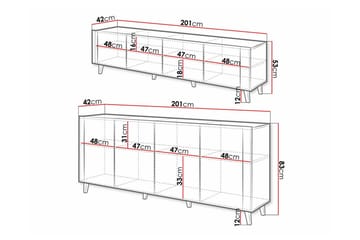 Strontian Möbelset För Vardagsrum Scandinavian Choice Black - Förvaring - Förvaringsmöbler - Möbelset för vardagsrum